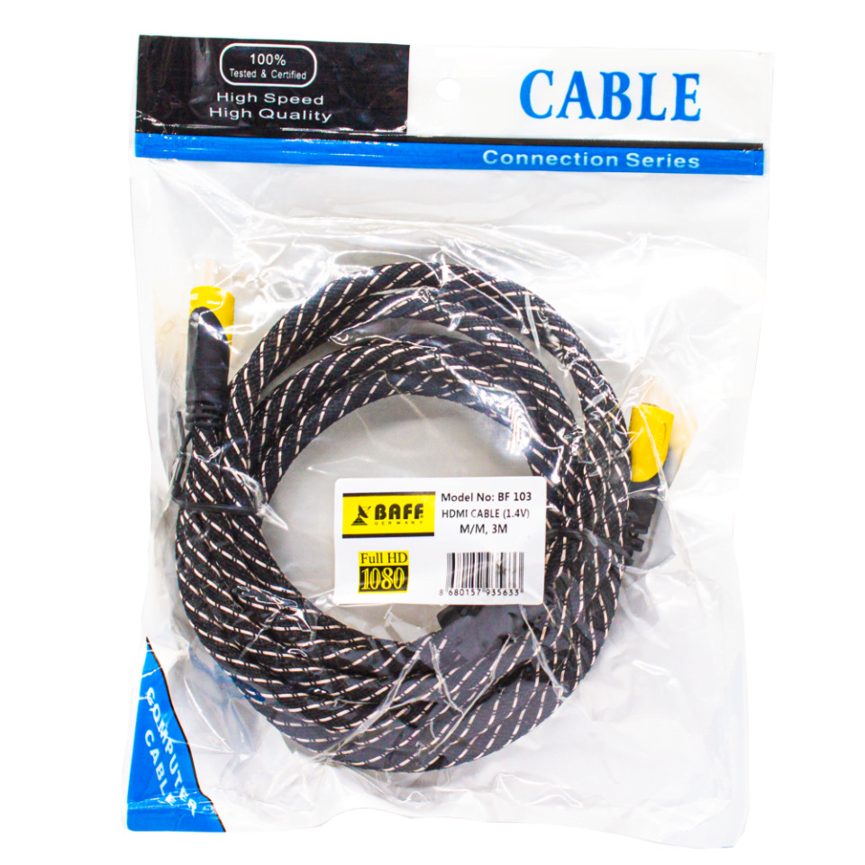 BAFF ZIRHLI HDMI KABLO 3MT