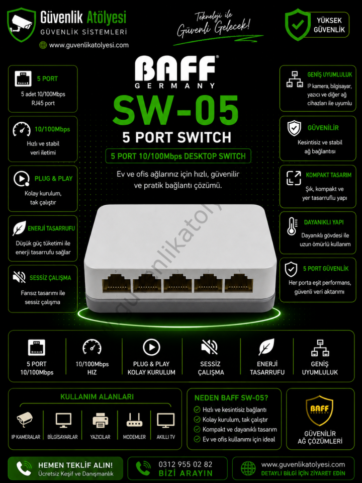 BAFF 5 PORT SWITCH SW-05 (2025 SERİSİ)