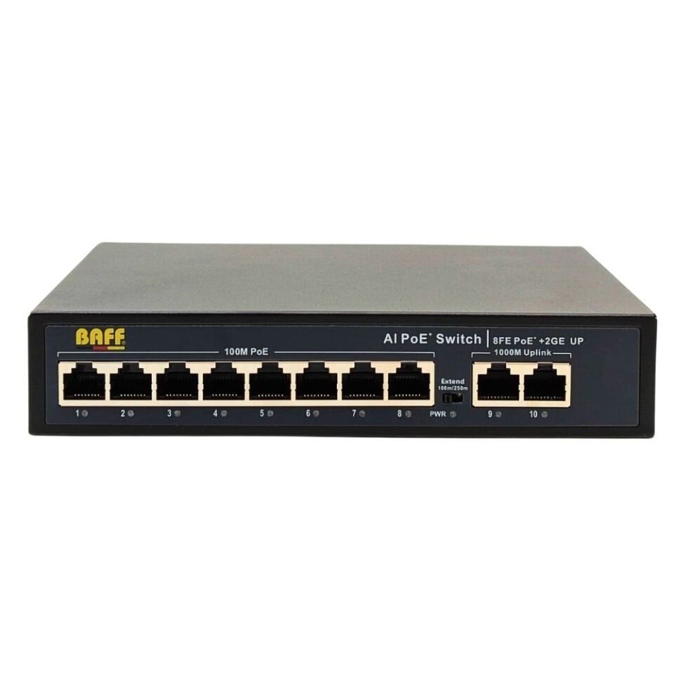 BAFF POE-2082G GIGABIT AI POE SWITCH 8 PORT (2025 SERİSİ)