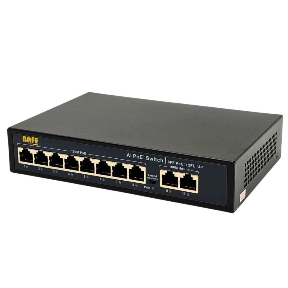 BAFF POE-2082G GIGABIT AI POE SWITCH 8 PORT (2025 SERİSİ)