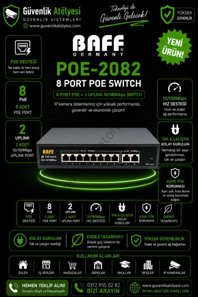 BAFF POE-2082 8 PORT POE SWITCH