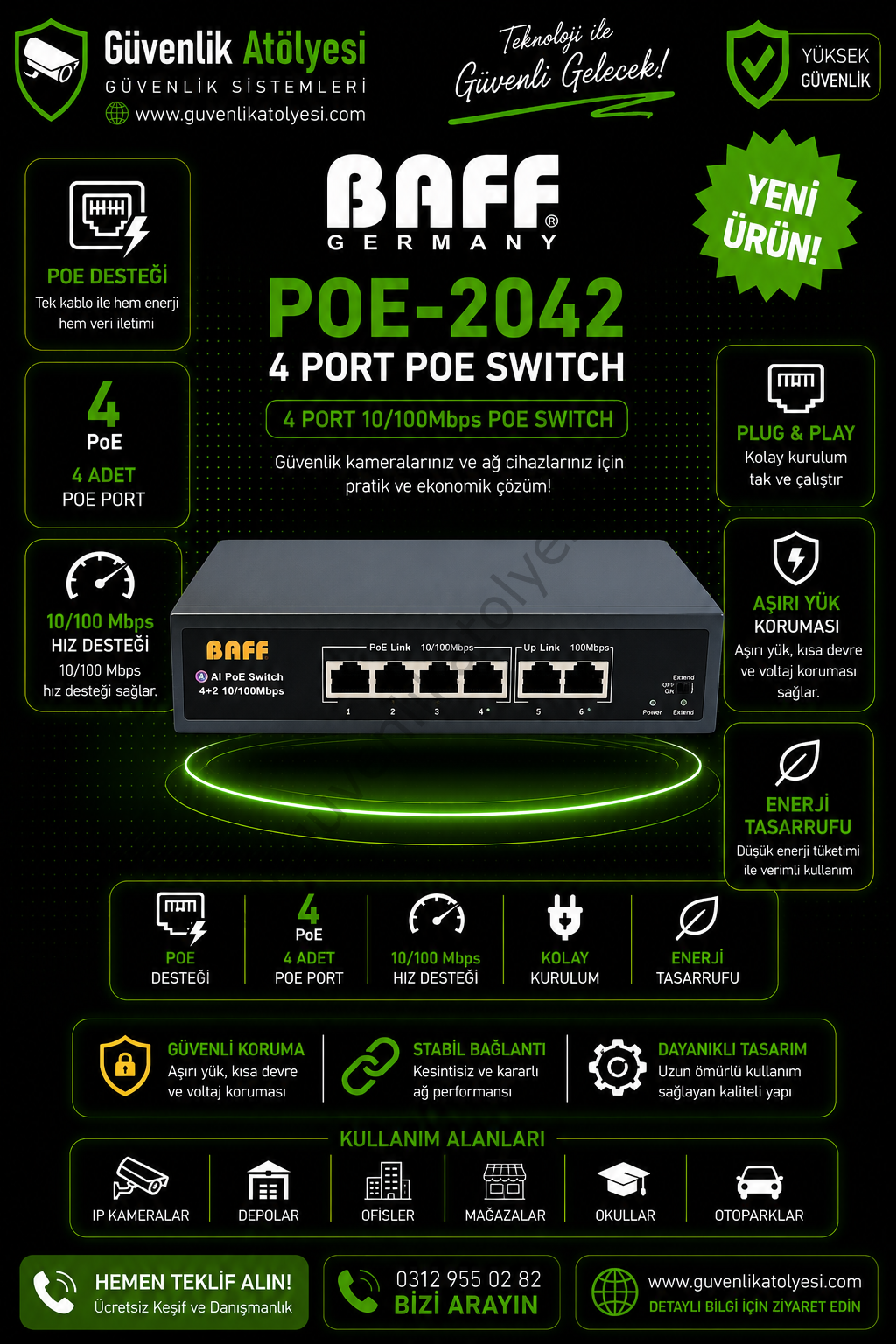 BAFF POE-2042 4 PORT POE SWITCH