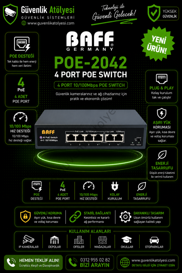 BAFF POE-2042 4 PORT POE SWITCH