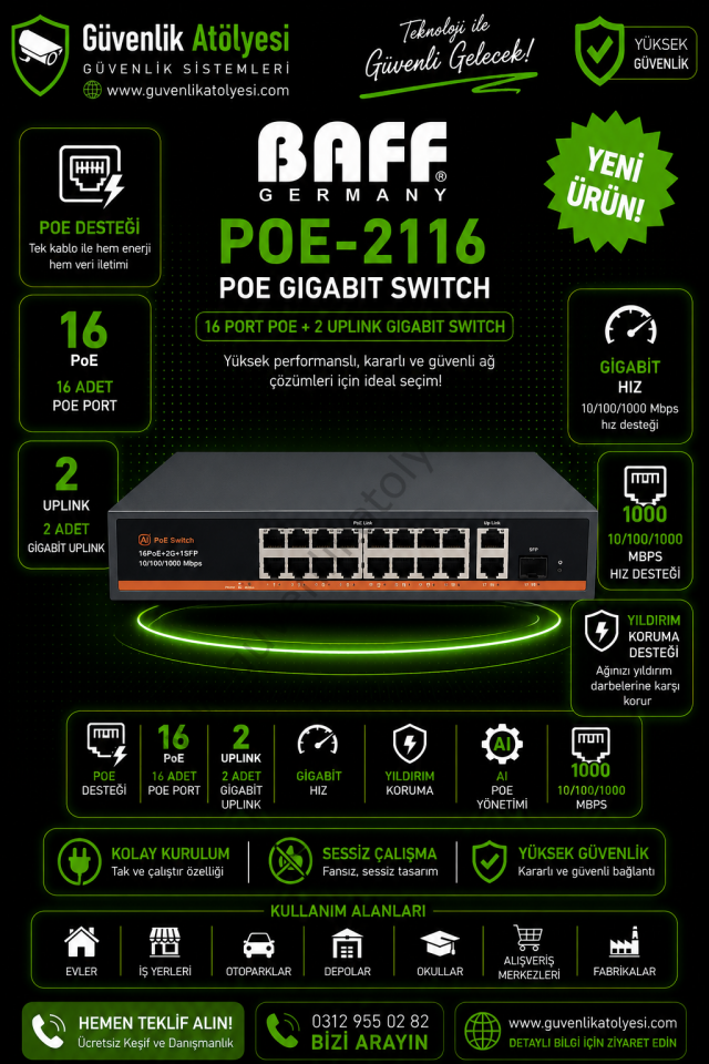 BAFF POE-2116 POE SWITCH (GIGABIT)