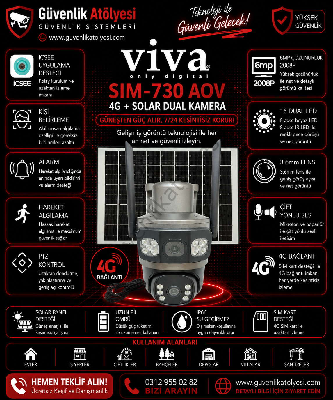 VIVA SIM-730 AOV 4G+SOLAR ICSEE DUAL KAMERA