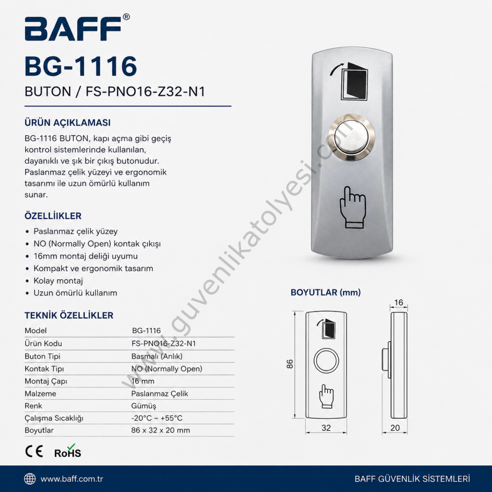 BAFF BG-1116 BUTON/FS-PNO16-Z32-N1