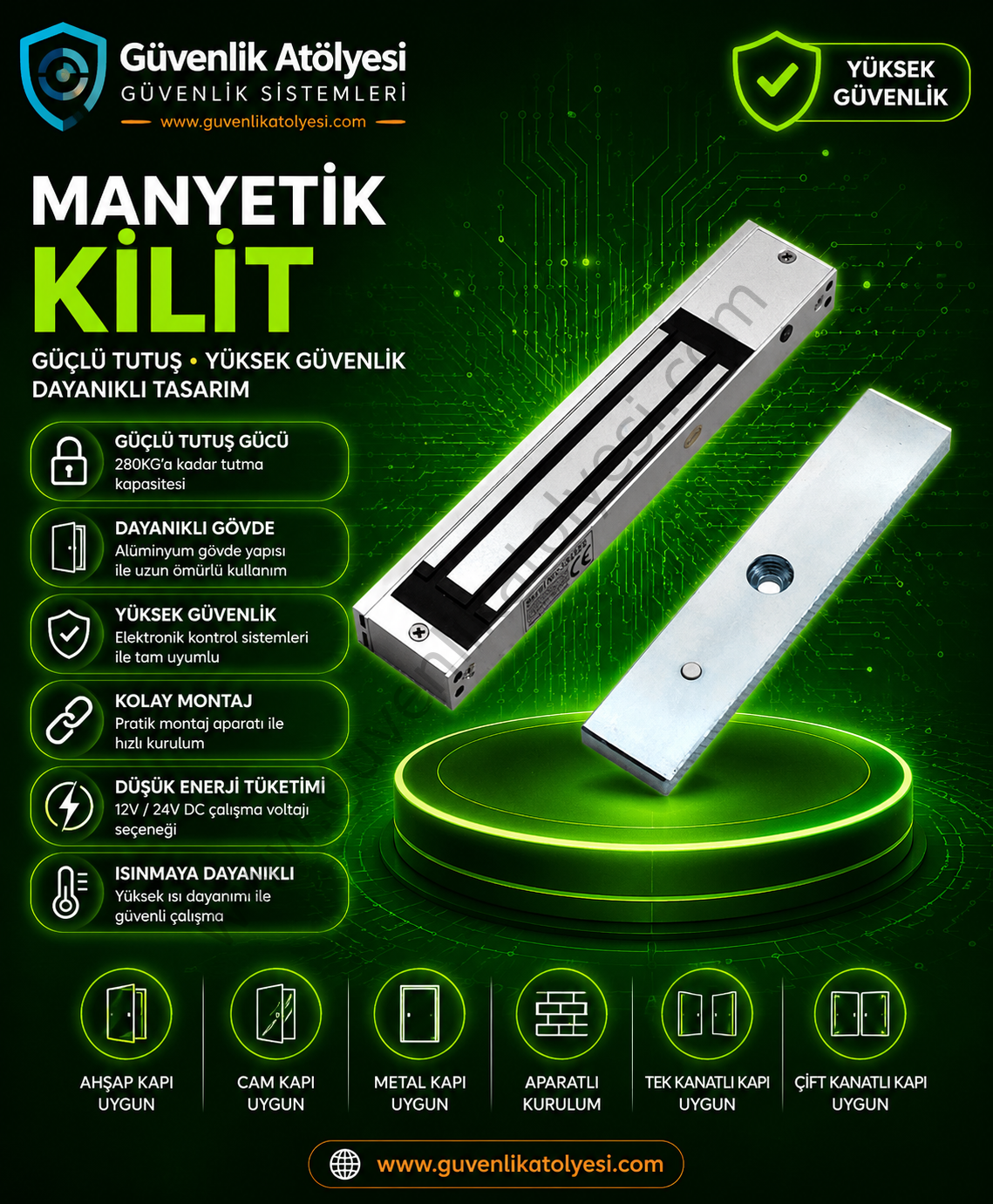 BAFF MK-1403 MANYETİK KİLİT/FS-EML180-2