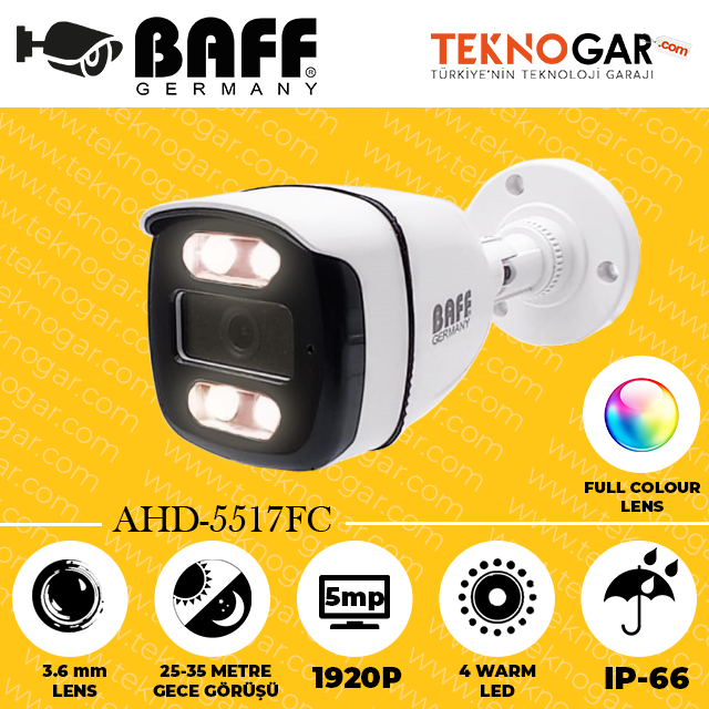 BAFF AHD-5517FC 3.6mm 5MP 4 WARM LED