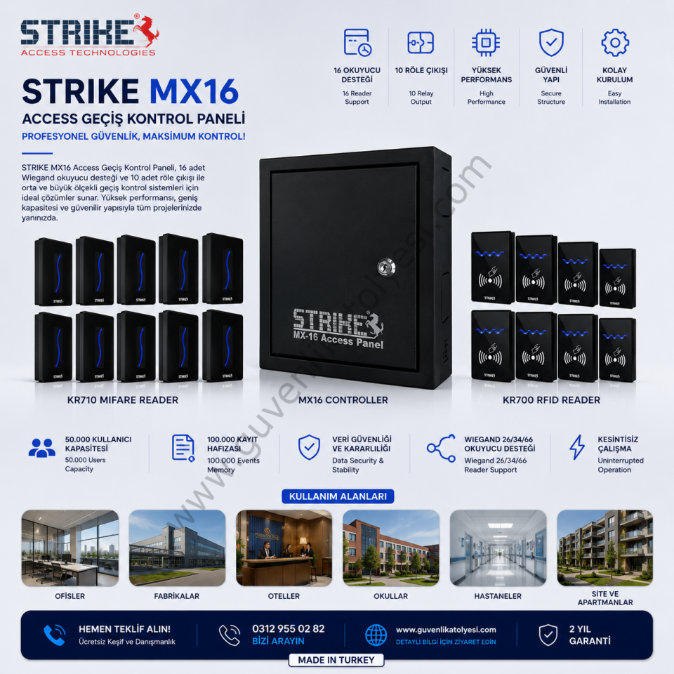STRIKE MX 16 LI ACCESS GEÇİŞ KONTROL PANELİ