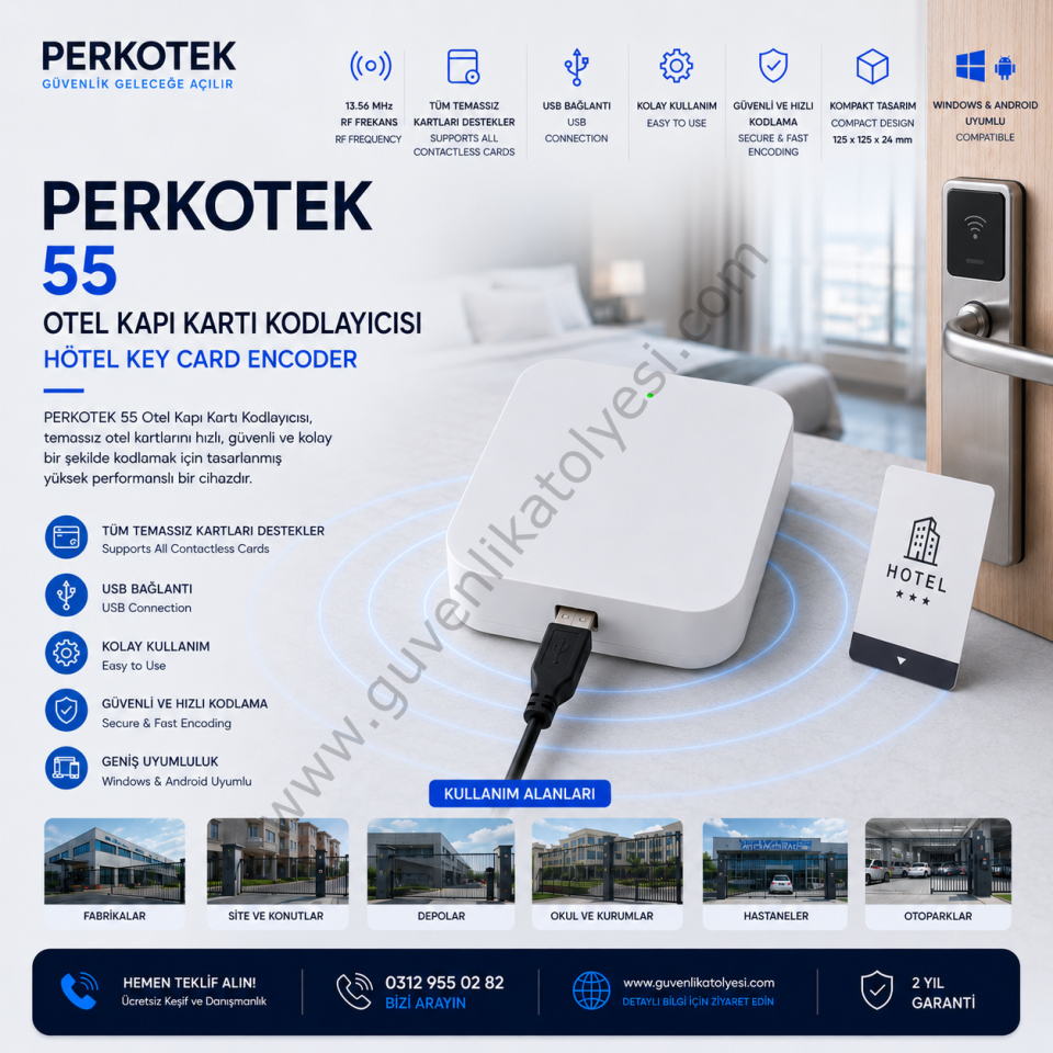 PERKOTEK 55 OTEL KAPI KARTI KODLAYICISI
