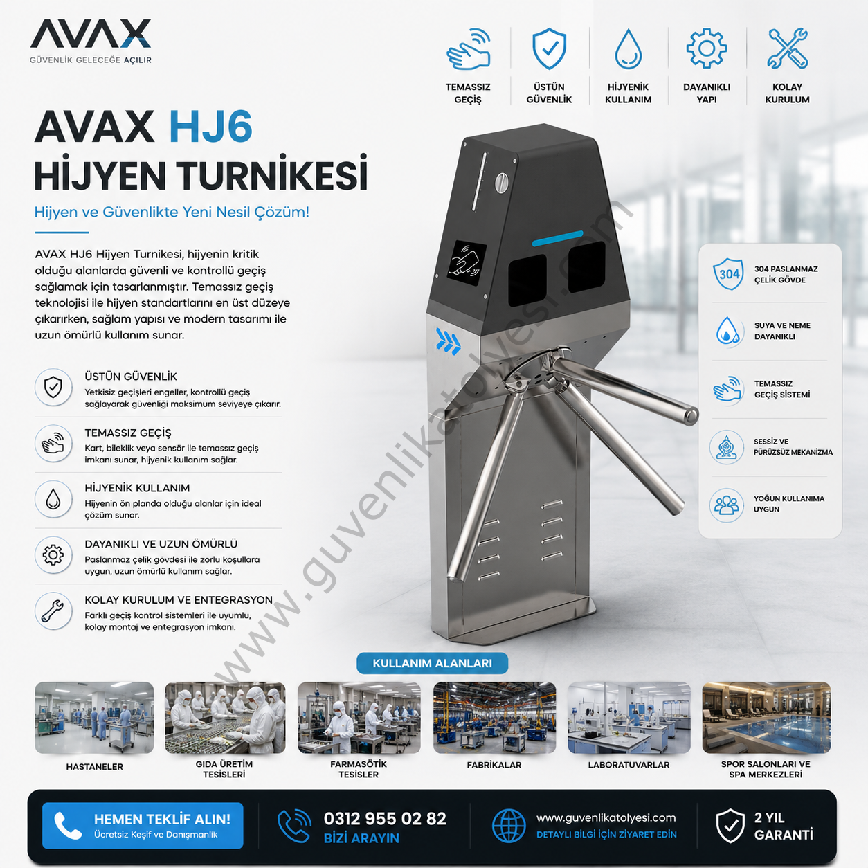 AVAX HJ6 Hijyen Turnikesi