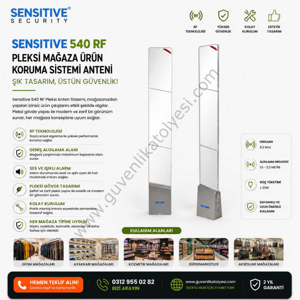 SENSITIVE 540 RF Pleksi Mağaza Ürün Koruma Sistemi Anteni