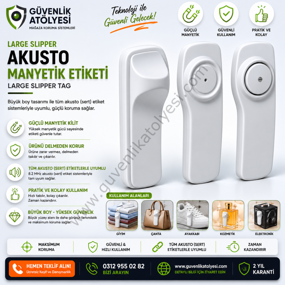 Large Slipper Akusto Manyetik Etiketi (1000'li Paket)
