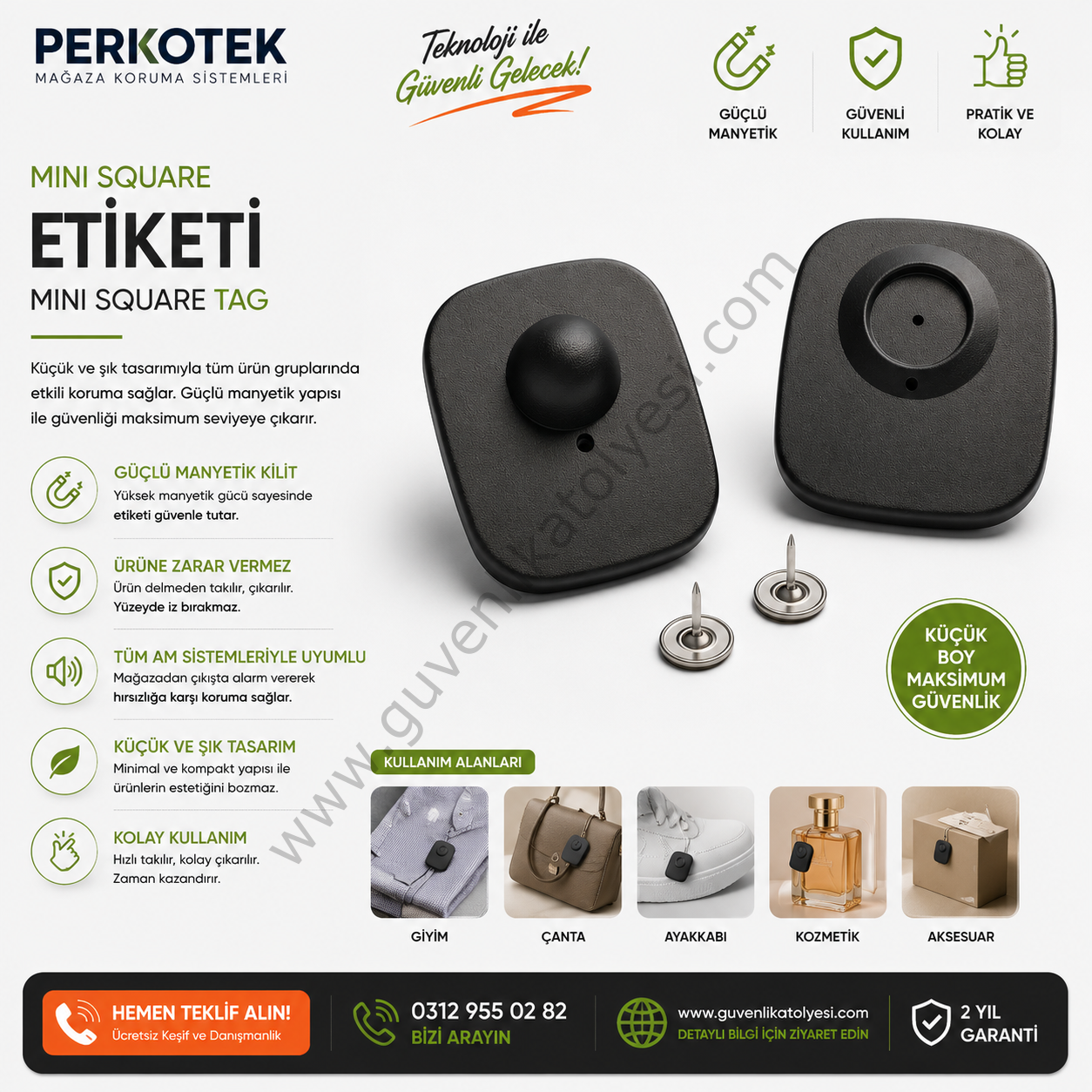 Perkotek Mini Square Etiket(1000'li Paket)