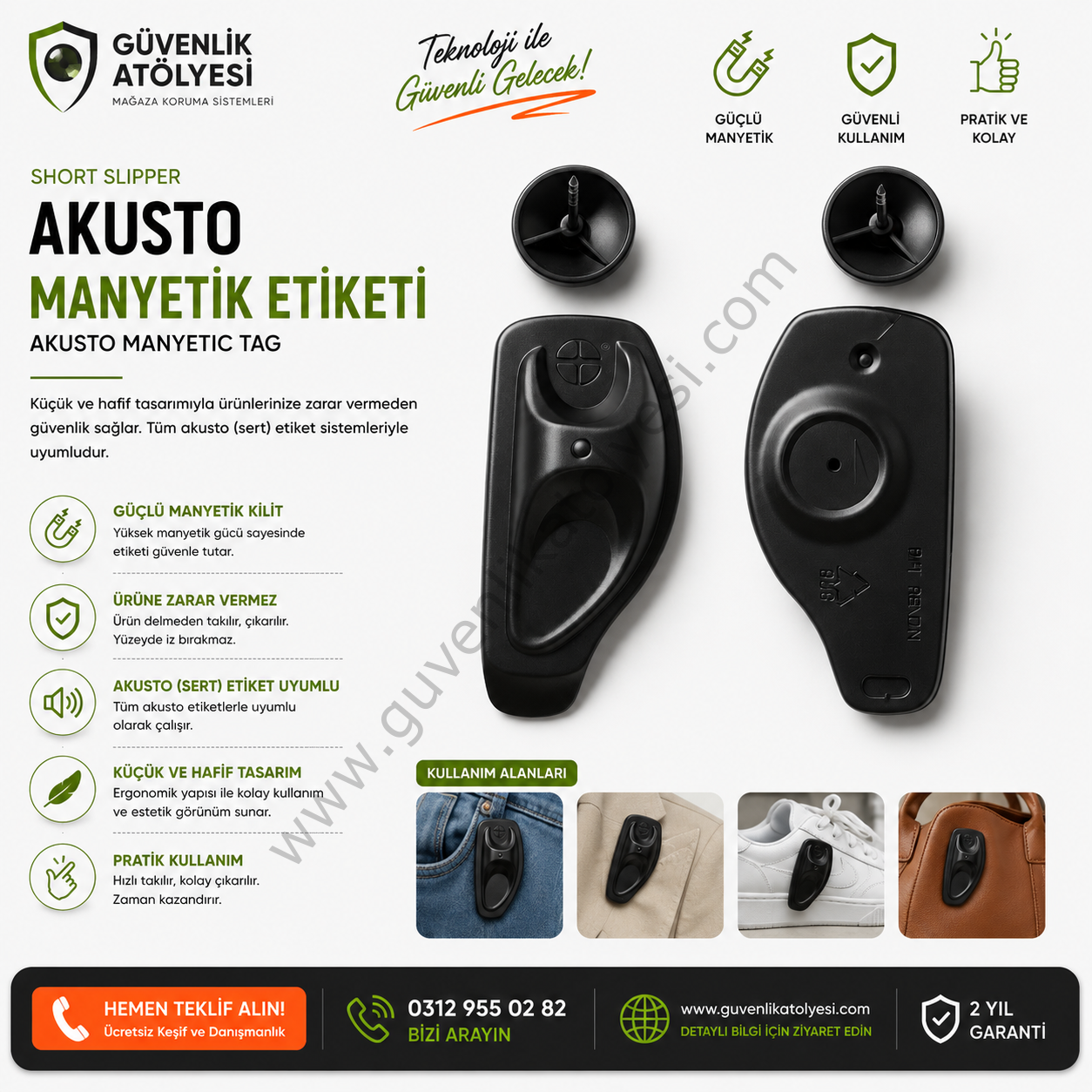 Short Slipper Akusto Manyetik Etiketi (1000'li Paket)