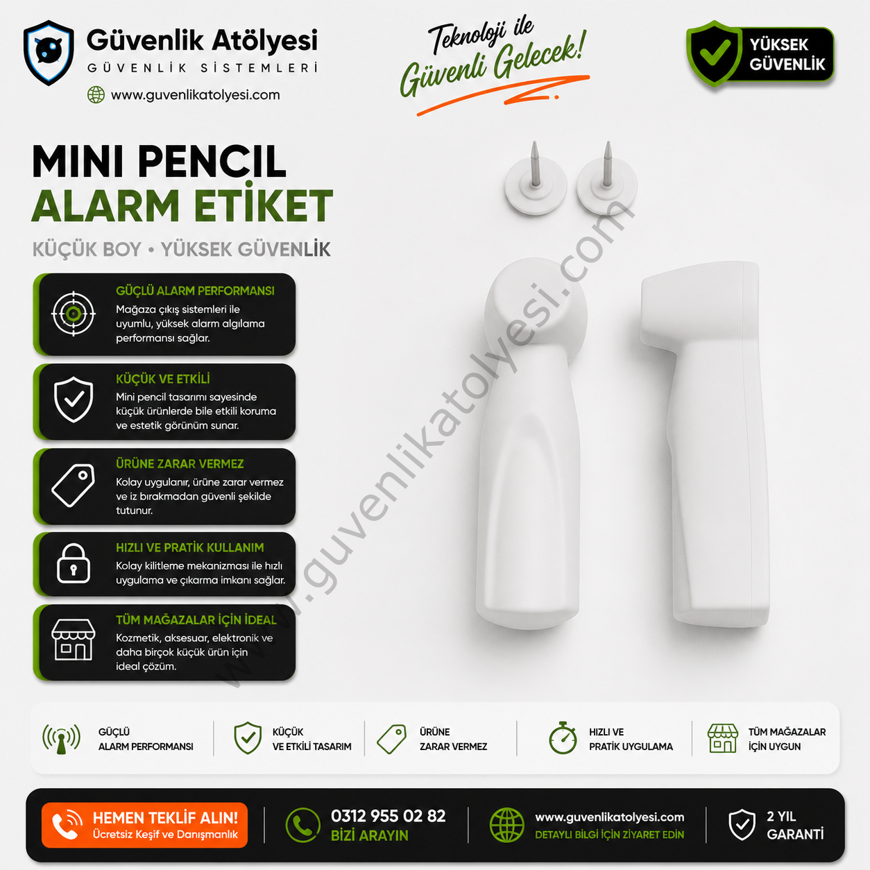 Mini Pencil Alarm Etiket (1000'li Paket)