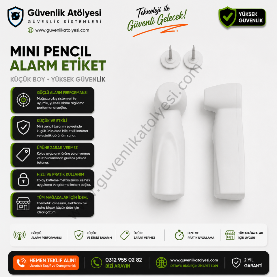 Mini Pencil Alarm Etiket (1000'li Paket)