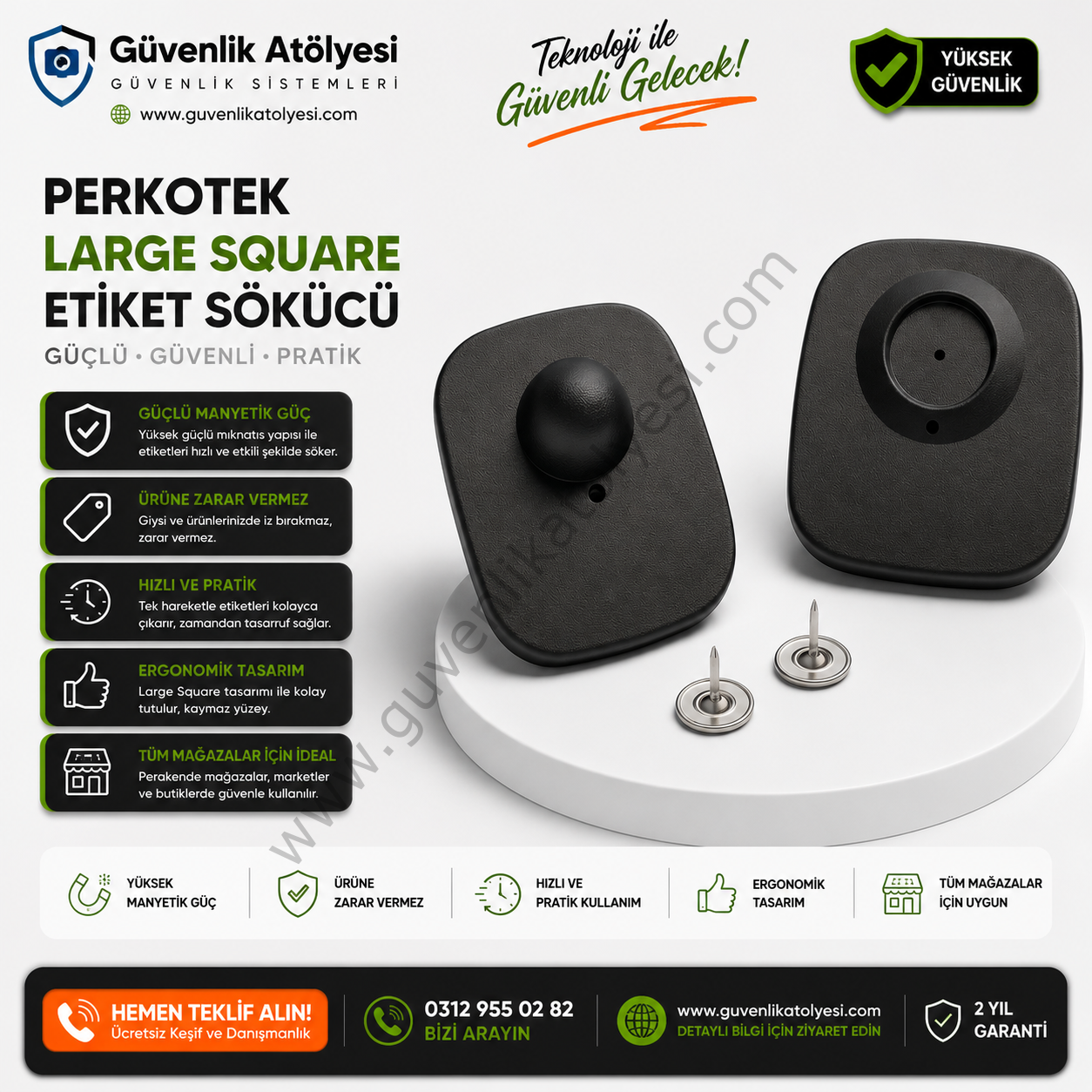 Perkotek Large Square Etiket (1000'li Paket