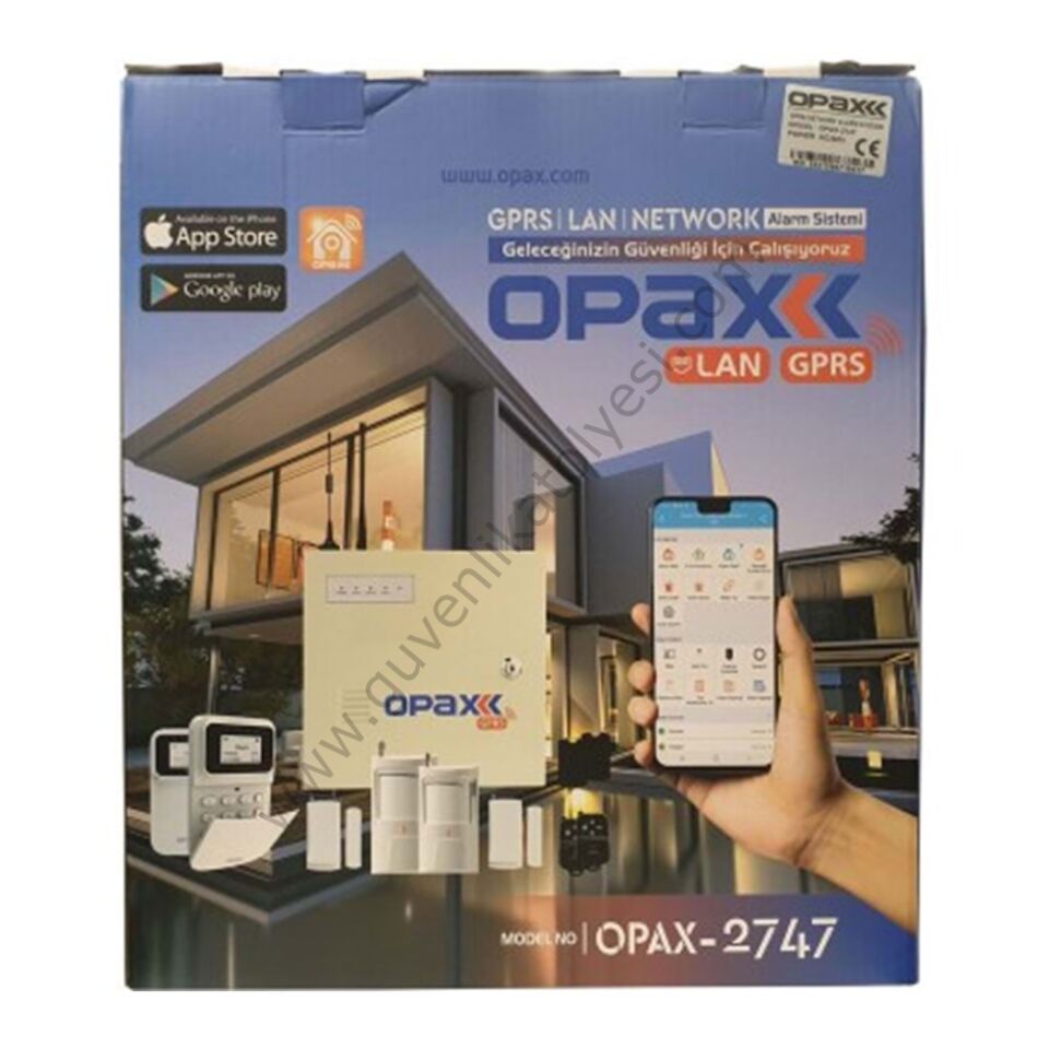 OPAX-2747 GPRS I LAN KEYPADLİ KABLOLU & KABLOSUZ ALARM PANELİ