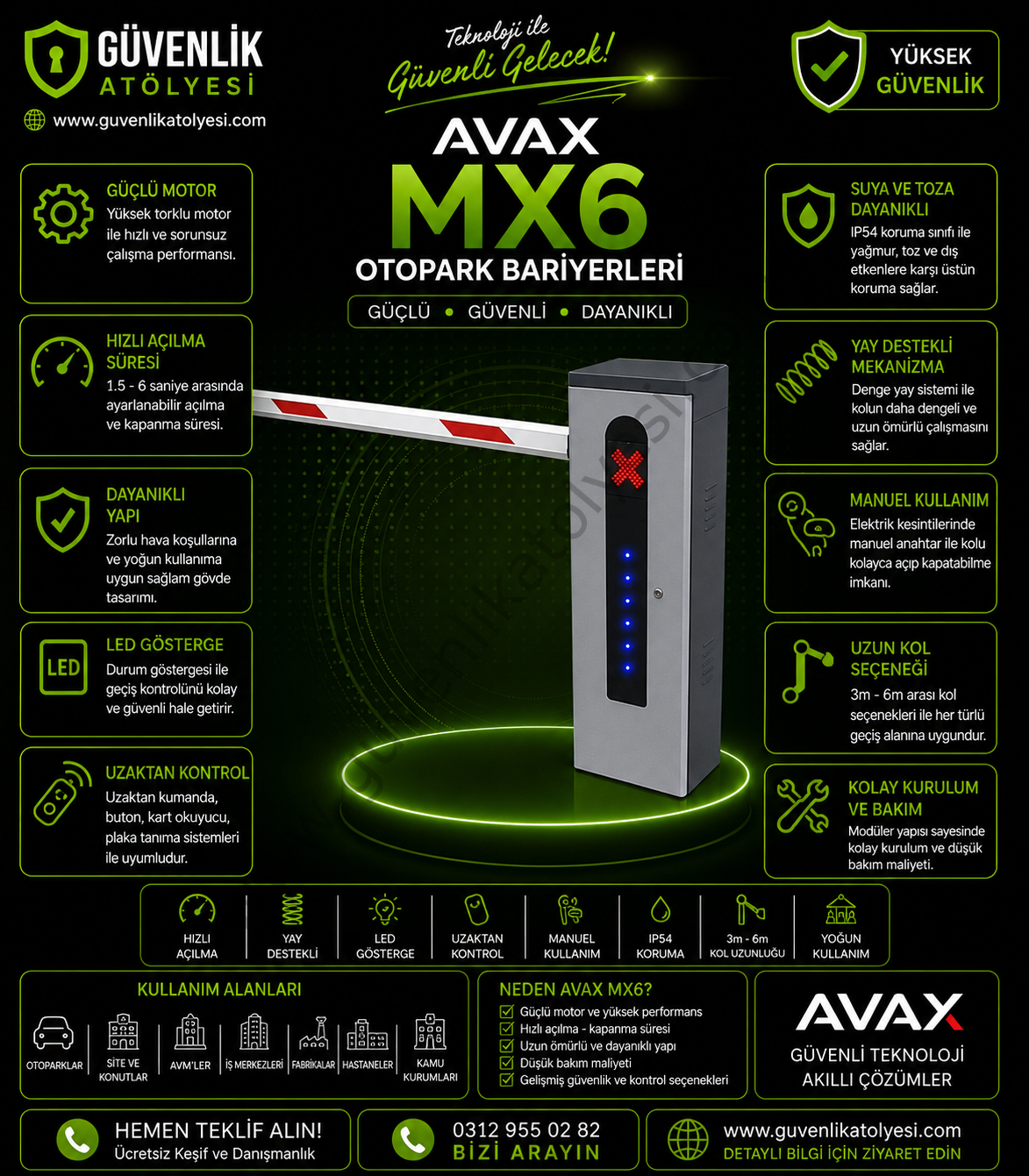 AVAX MX6 Otopark Bariyerleri