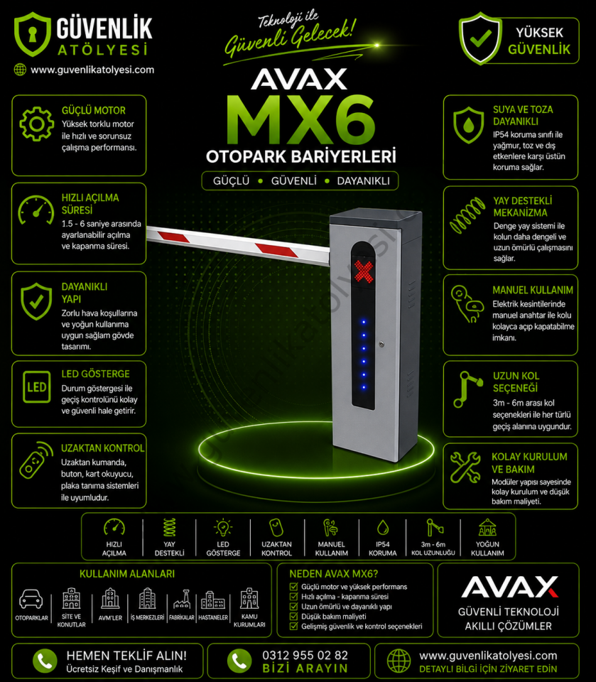 AVAX MX6 Otopark Bariyerleri