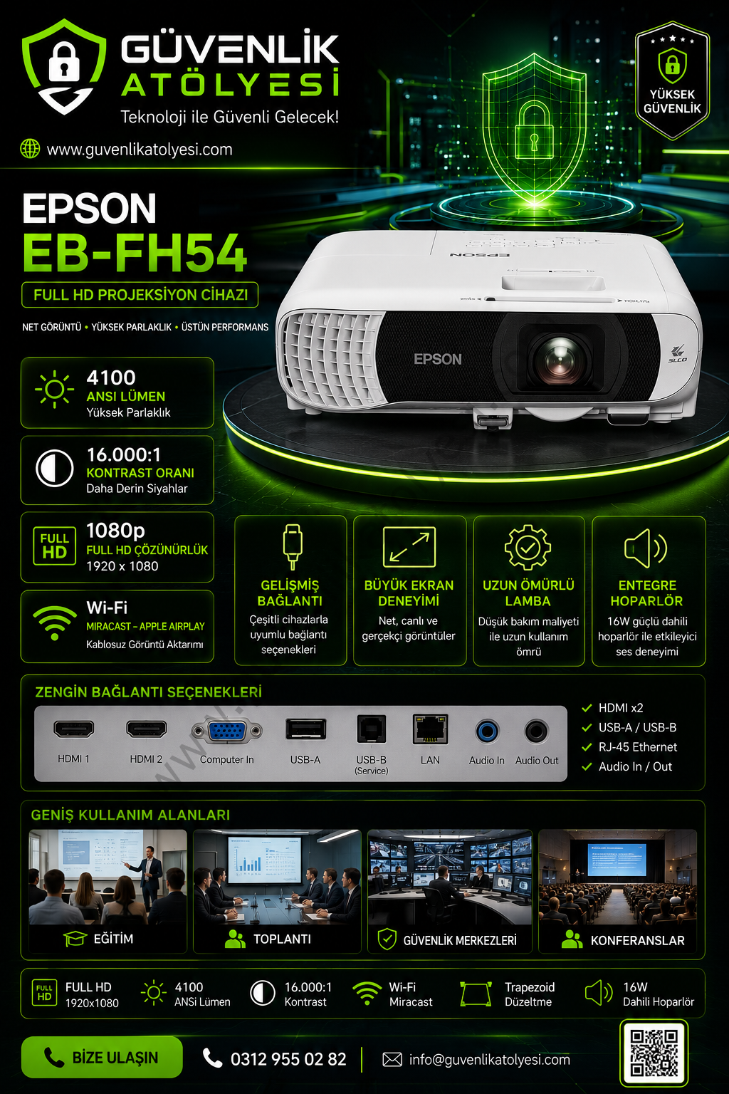 Epson EB-FH54 Full HD Projeksiyon Cihazı
