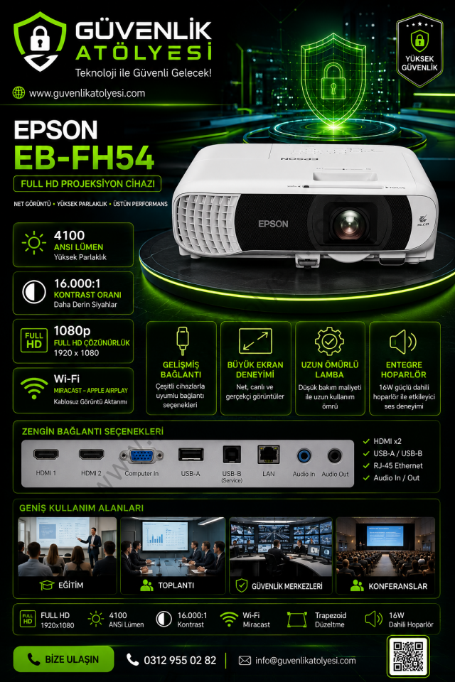 Epson EB-FH54 Full HD Projeksiyon Cihazı
